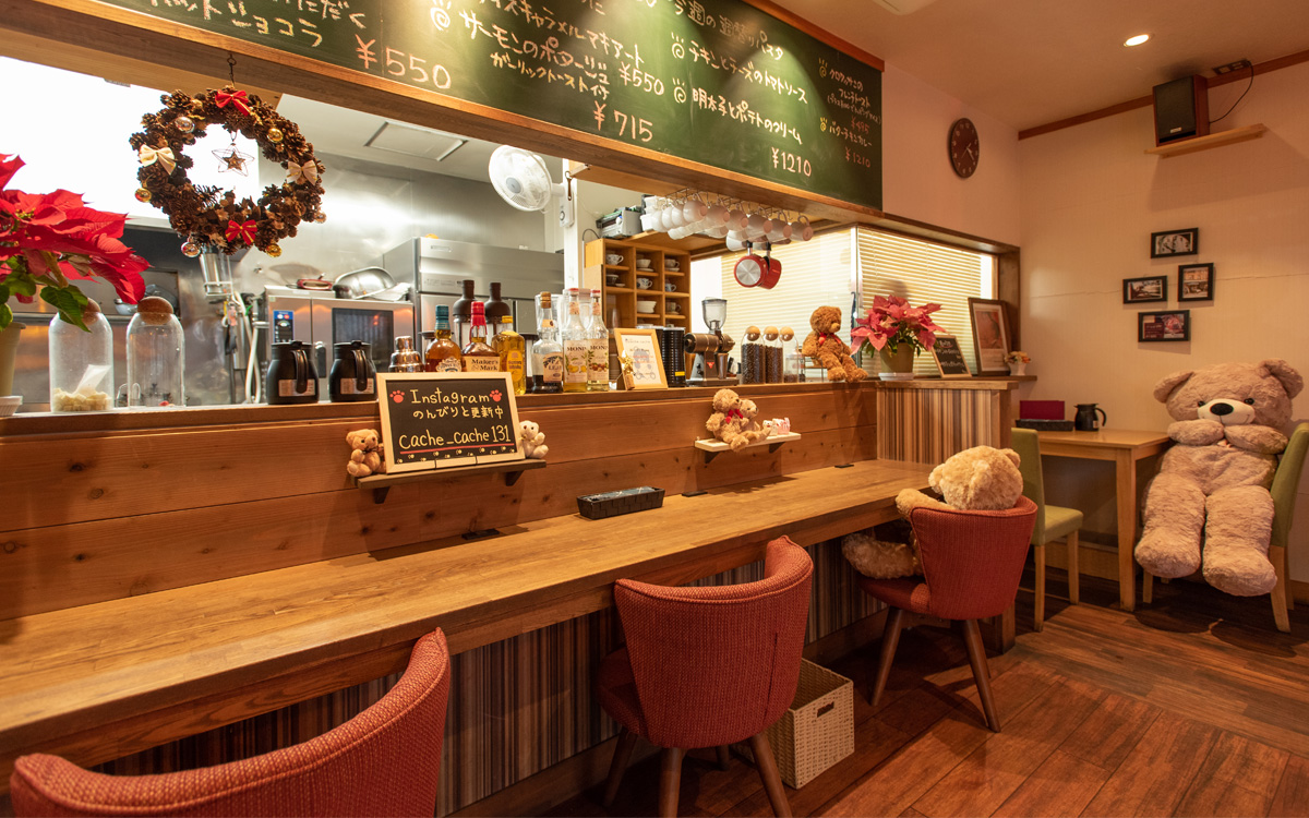 Home Cafe Cache Cache 富士川駅 カフェ パフェ オムライス